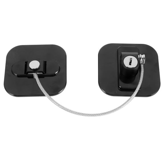 FONDOTIN No Hole Installation Refrigerator Lock Black for Home Cabinets Drawers and Refrigerator Doors