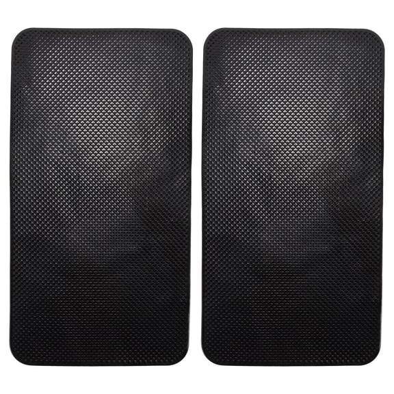 FONDOTIN 2Pcs Black Non Slip Dashboard Mat PU Material High Temperature Resistant Car Pad
