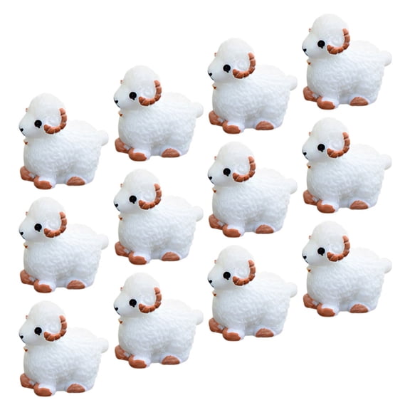 FONDOTIN Mini Landscape Figurines Set, 12 Pieces Assorted Colors, Synthetic Resin Decorative Collectibles