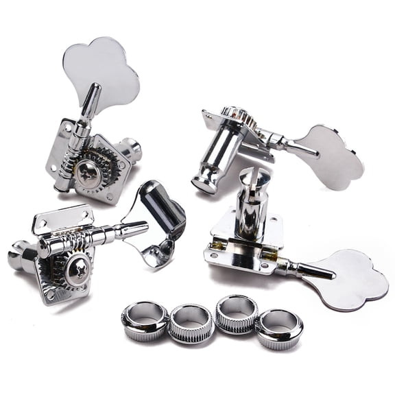 FONDOTIN Bass Guitar Tuning Pegs 4 Right Tuner Heads R4 Guitar Tuning Keys Metal Construction Includes Ferrules Screws