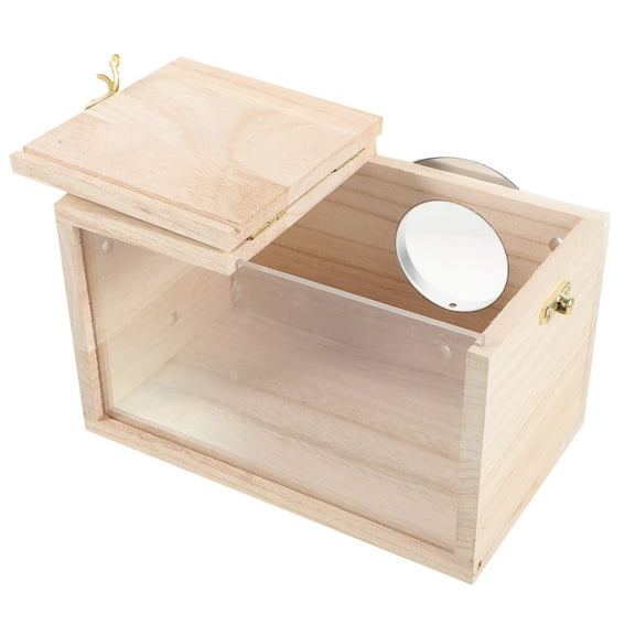 FONDOTIN Wooden Bird Nesting Box Beige Acrylic Portable for Kitchen Use