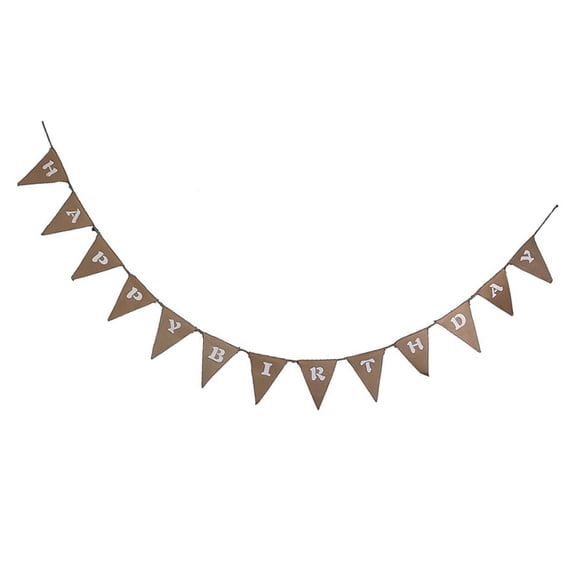FONDOTIN Colored Birthday Banner White Triangle Flags Decoration 1 Set 13 Flags 17 00X13 00X0 30 In