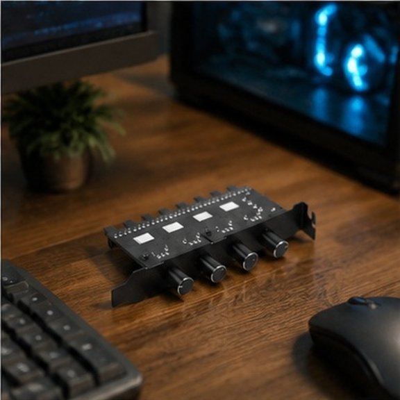 FONDOTIN Black Adjustable Fan Controller for Computer with Variable Speed and Multi Fan Control