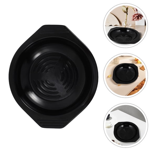 FONDOTIN Black Kitchen Casserole Tray Heat Insulation Stone Pot Base Plate Easy to Clean