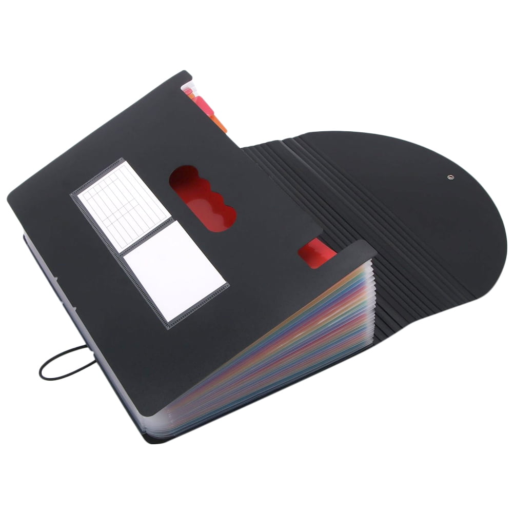 FONDOTIN Black Plastic File Folder 1Set Accordion Type for Document ...