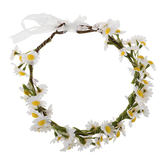 FONDOTIN Artificial White Daisy Wreath, Decorative Floral for Home, Weddings, Parties, Seasonal Events