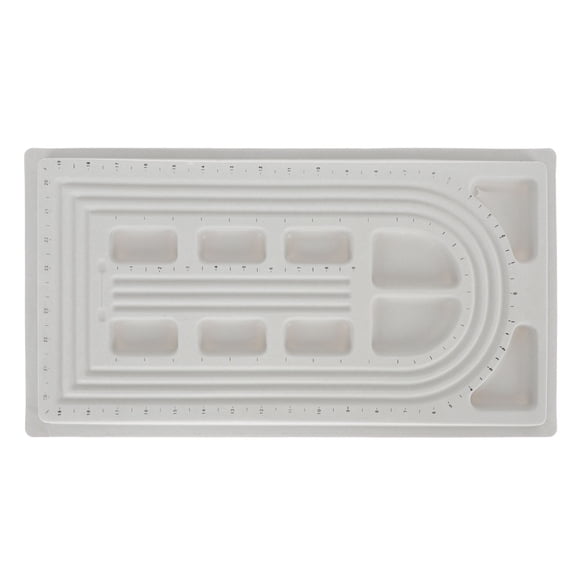 FONDOTIN Grey Plastic Beading Board with Multiple Bead Grooves and Storage Tray for Jewelry Crafting and Bracelet Making