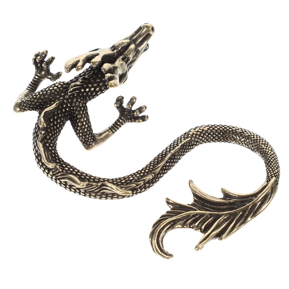 FONDOTIN Brass Dragon Statues Chinese Dragon Craft Indoor 1Set