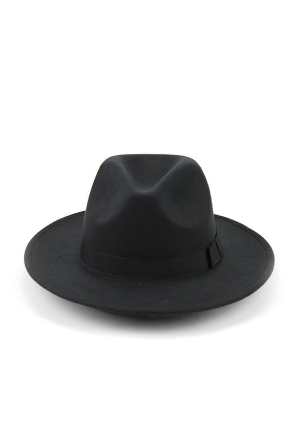 Brim Fedora Hats for Women 1Pcs Classic Unisex Design in Black Wool with Wide Brim