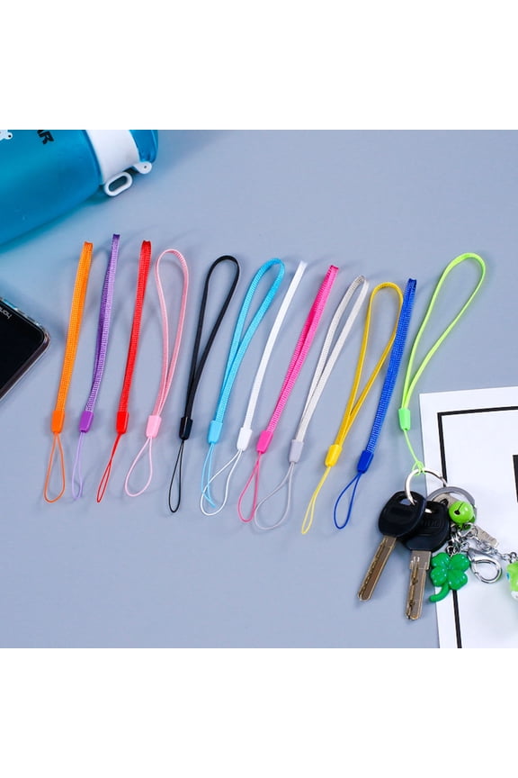 Lanyard String Nylon Wrist Lanyard Assorted Color 100Pcs for Mobile Phone Camera Keychain