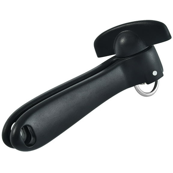 FONDOTIN Black Manual Hand Opener Tool with Space Saving Hook for Can and Jar Lids