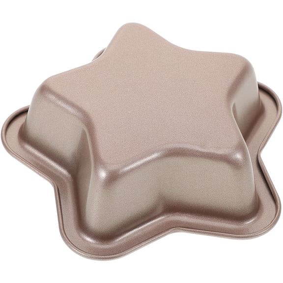 FONDOTIN Carbon Steel Cake Mold with PTFE Coating for Baking Perfect for Home Use Golden 6.3 Inches