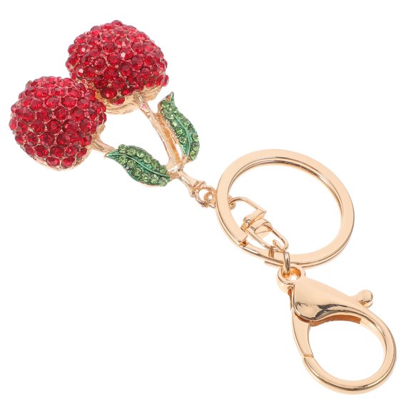 FONDOTIN Keychain Pendant Red Rhinestone 1Pack Craft Accessory