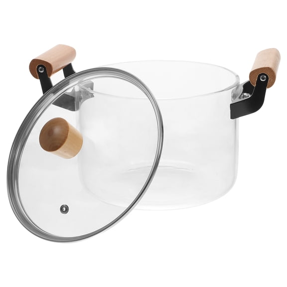 FONDOTIN Glass Cooking Pot for Stove Top with Fast Heat Conduction and Transparent Design
