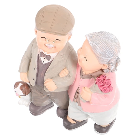 FONDOTIN Couple Figures Decor Love Senior Couple Home Decor Shape 1Set