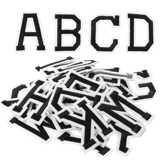 FONDOTIN DIY Letter Patches 26Pcs Rectangular Embroidery Patches for Clothing Polyester Fabric Decorations 1.97X1.49in