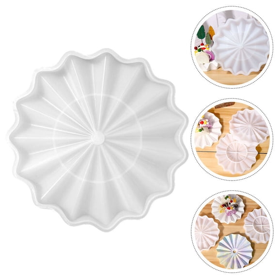 FONDOTIN Plate Casting Mold Silicone Wave Shape for DIY Crafts Home Use White 1Pcs