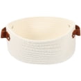 thumbnail image 1 of FONDOTIN White Cotton Rope Woven Basket for Decorative Storage, Aromatherapy, Cosmetics, Office Supplies Organizer, 1 of 5