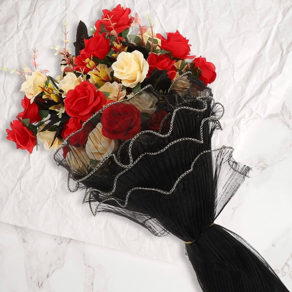 FONDOTIN Assorted Color Flower Packaging Yarn Mesh Floral Wrapping Yarn for Bouquets