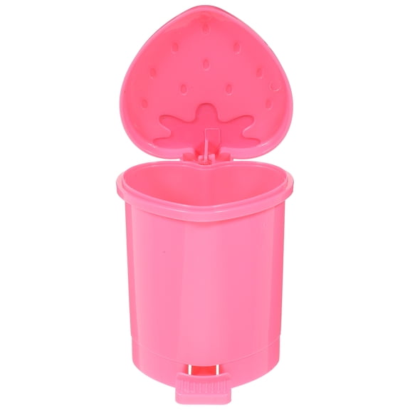 FONDOTIN General Users Pink PP 1Pcs Mini Strawberry Trash Bin For Home Use