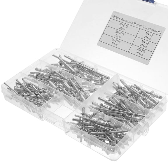 FONDOTIN Aluminum Blind Rivets Kit Plated Silver Corrosion Resistant Rivets for Home Projects