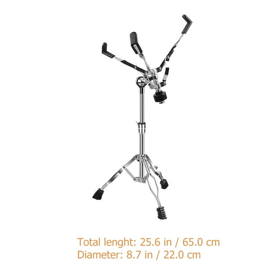 FONDOTIN Portable Adjustable Alloy Snare Drum Stand with Detachable Design and Built-in Drumstick Holder for Easy Access