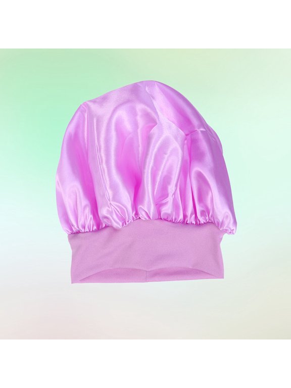 Elastic Wide Side Sleeping Cap Purple for Maintaining Hairdo during Sleep