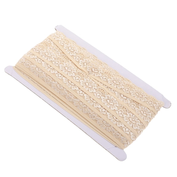 FONDOTIN Nylon Beige Lace Trim for DIY Sewing and Decorative Neckline Use