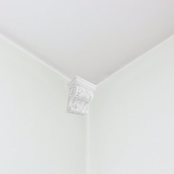 FONDOTIN Elegant White PU Ceiling Corbel for Home Decoration with Intricate Carvings Ideal for Indoors and Outdoors 12.5 x 5.5 x 5.5