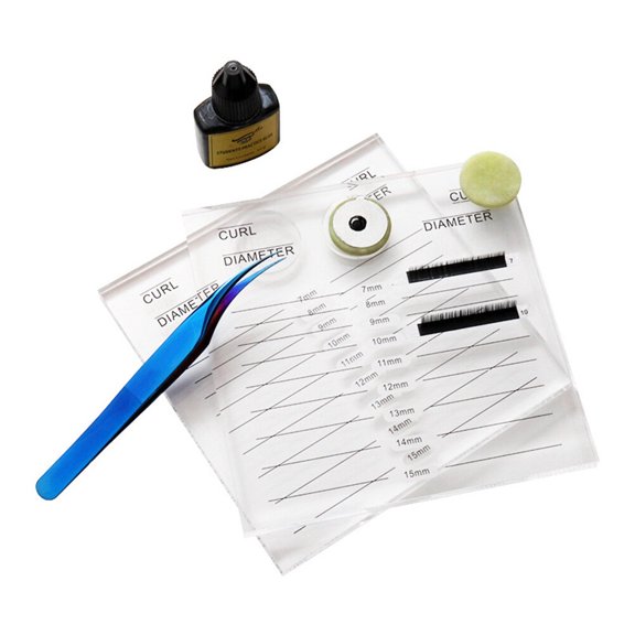 FONDOTIN Eyelash Mapping Plate Reusable Acrylic Material and Double Sided Scale for Festival Makeup Lash Station