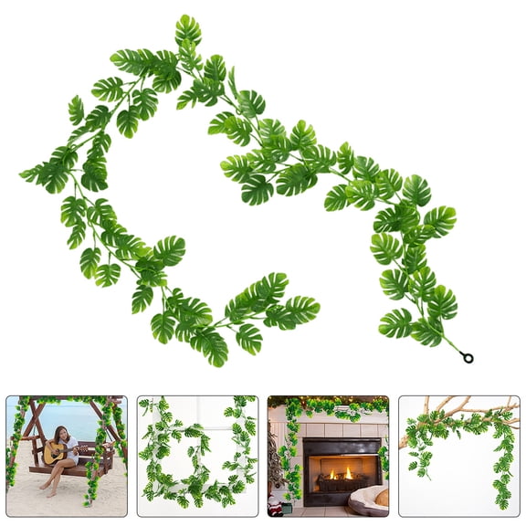 FONDOTIN Fake Monstera Vines Simulated Monstera Plant Green 1Pack