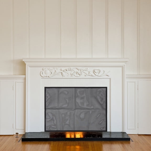 FONDOTIN Fireplace Screen 11.8*79*0.04in with Black Rust-Inhibiting Enamel 1 Set