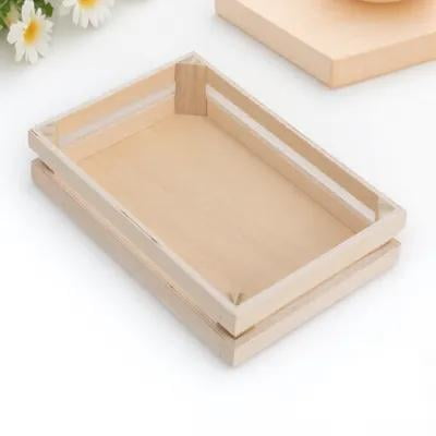 FONDOTIN Rustic Beige Wooden Storage Basket 1-Pack Organizer Box for Home, Study Room, and Office Storage Solutions
