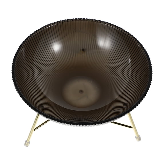 FONDOTIN Fruit Tray 1 Set Multi-Functional Fruit Plate Indoor Use Acrylic Iron Grey 25X25X14CM