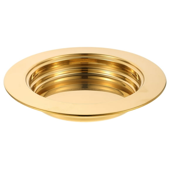 FONDOTIN Golden 27.5x27.5x1.6in Square Communions Tray for Churches 1Pack Easy to Clean Materials