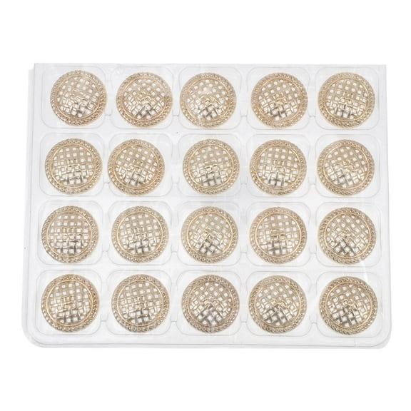 FONDOTIN Hollow Sewing Button for Clothes 20 Pcs Retro Style Golden Alloy