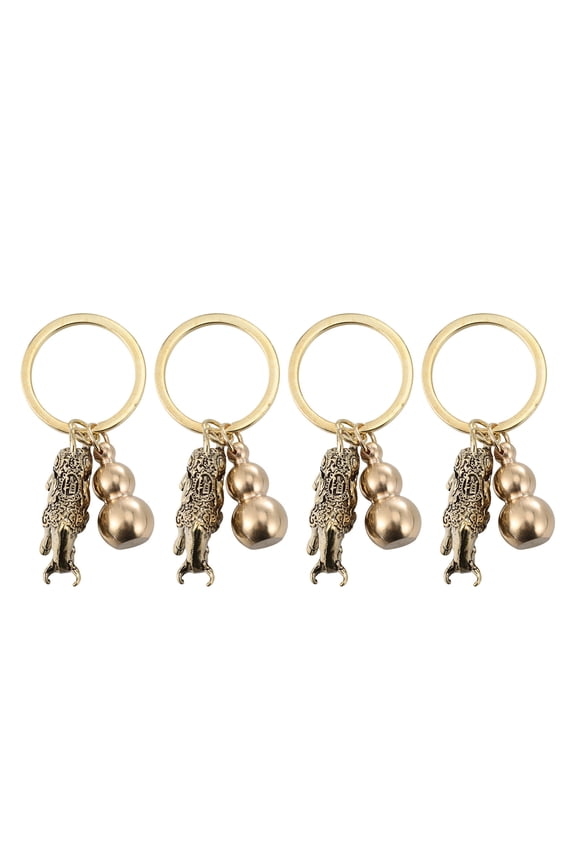 Gourd Shaped Keychain Accessories Retro Brass Pendant Decorative Item