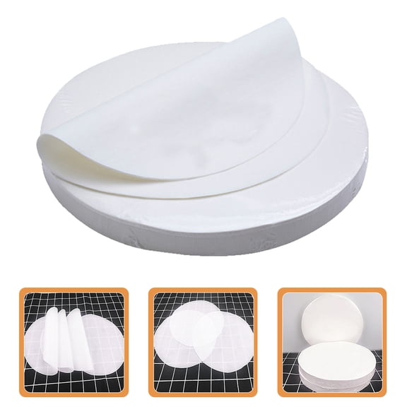 FONDOTIN Round White Parchment Paper Sheets for Baking Greaseproof Non Stick Cooking Liner