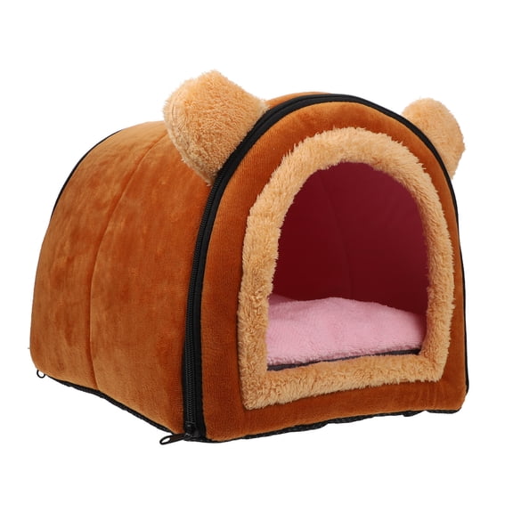 FONDOTIN Adorable Coffee Hamster Nest Soft Sleeping Bed for Pet Cage Use