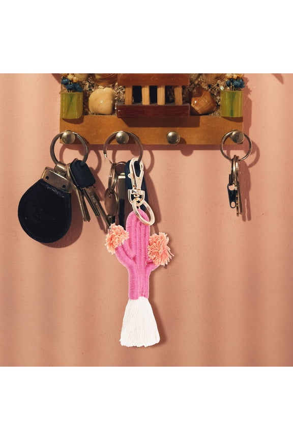 Keychain Zinc Alloy Pink 1Set 5.5X2.6X0.3In