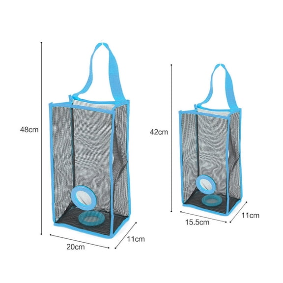 FONDOTIN Garbage Bag Organizer Blue PVC Mesh 1Pack