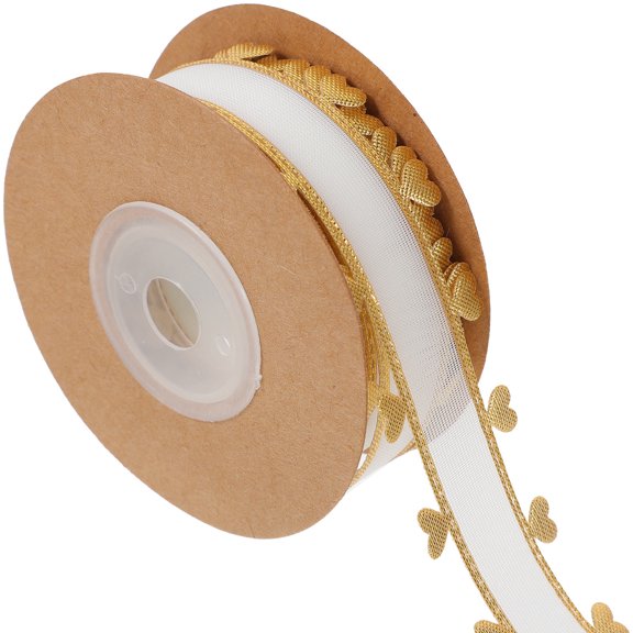 FONDOTIN Heart Printed Ribbon 1 Roll for Lovely Package Decoration and present Wrapping