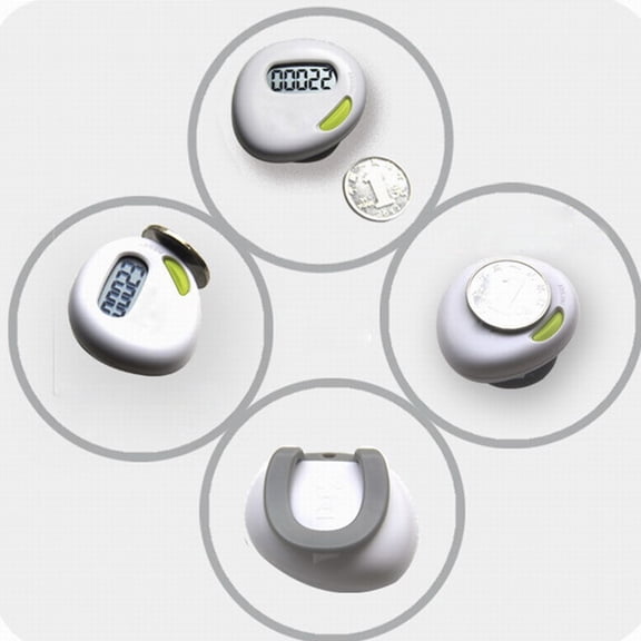 FONDOTIN Heart-Shaped Pedometer White Lightweight Comfortable Material Fitness Tracker for Daily Sports and Activity Monitoring