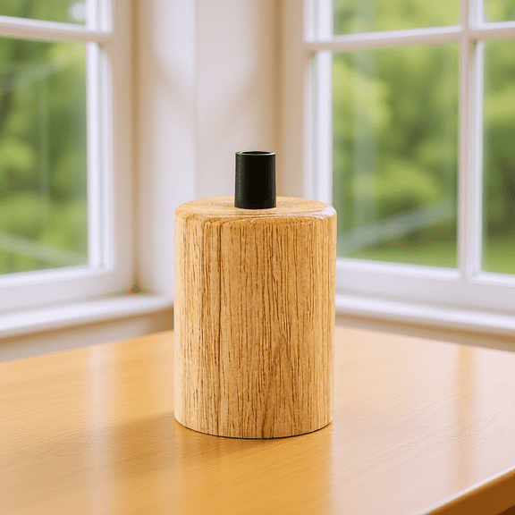 FONDOTIN Ivory Wood Light Bulb Socket Adapter E27 Compatible Lamp Holder for Hanging Lights