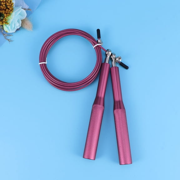 FONDOTIN Rosy Aluminum Alloy Adjustable Jump Rope with Ball Bearing for Fast Smooth Workout and Fitness Training
