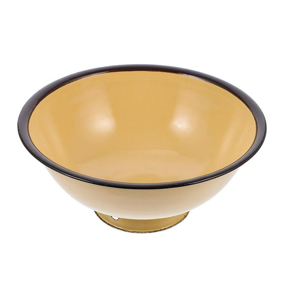 FONDOTIN Yellow Enamel Insulated Soup Bowl Simple Kitchenware for Hot and Cold Meals