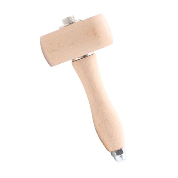 FONDOTIN Leatherworking Hammer with Wood Handle Beige - 1 Piece for Craft Projects, Crafts, and