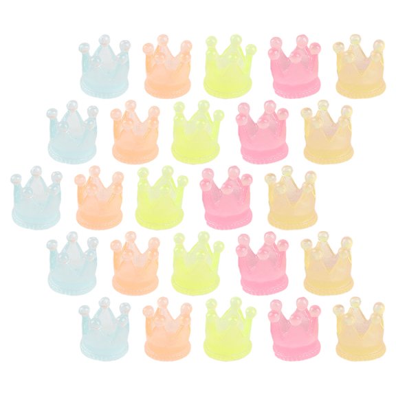 FONDOTIN Miniature Crowns Resin Luminous Decor For Party Attendees In Bonsai 25pcs