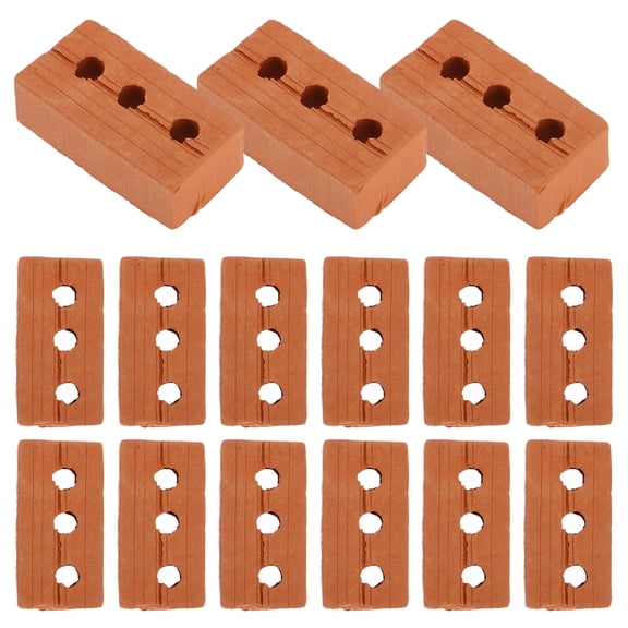 FONDOTIN Toy Bricks Miniature Brick Light Brown Clay 50pcs