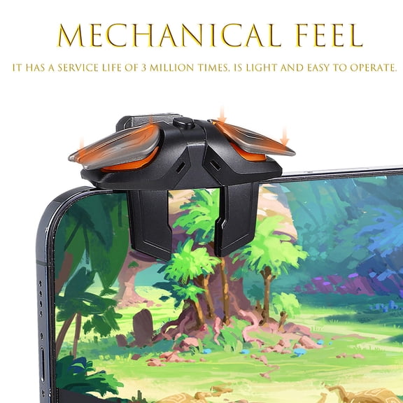 FONDOTIN 1Set Mobile Game Controller with Charging Cable and Non Blocking Design Trigger Black